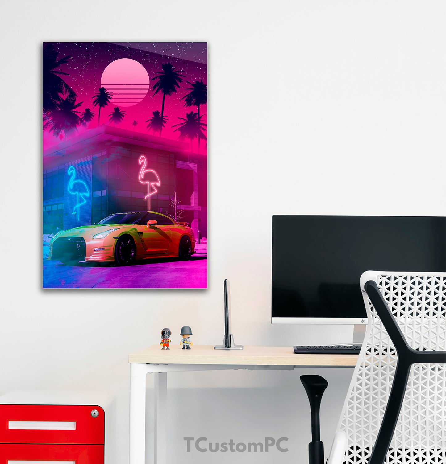 Poster/ Cuadro de Coche deportivo Gtr R34 "Neon Flamingo"
