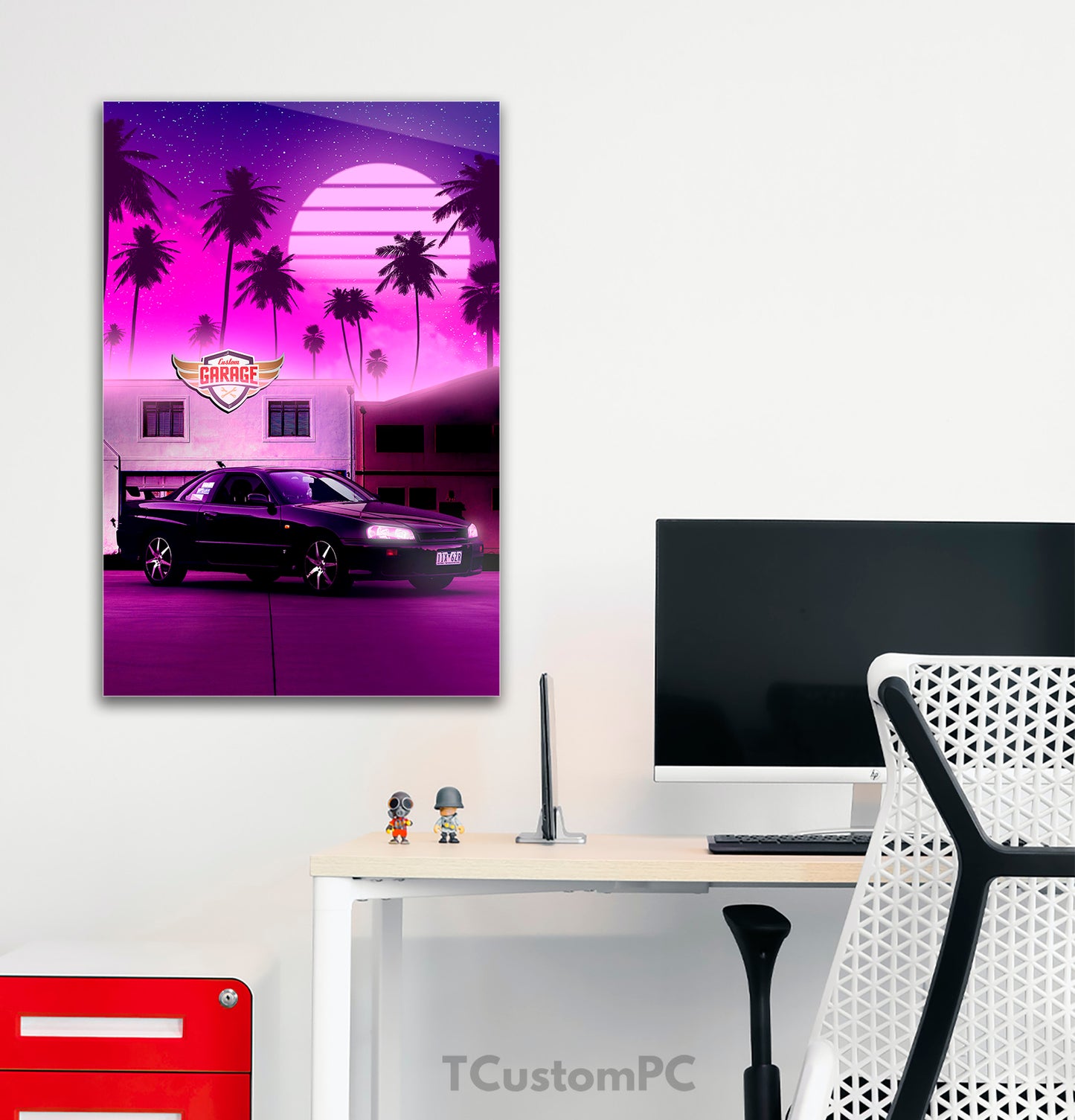 Poster/ Cuadro de Coche deportivo Nissan R34 "Skyline JDM"