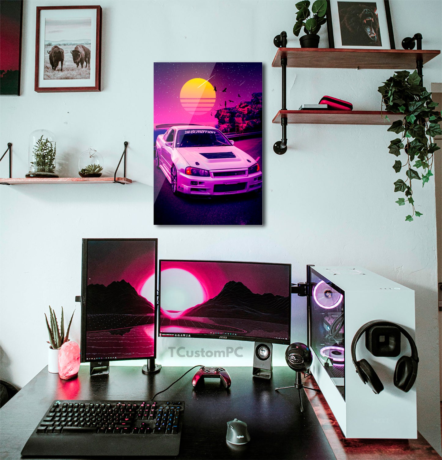 Poster/ Cuadro de Coche Deportivo Nissan "Skyline Sunset"
