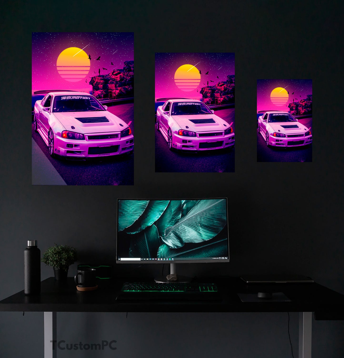 Poster/ Cuadro de Coche Deportivo Nissan "Skyline Sunset"