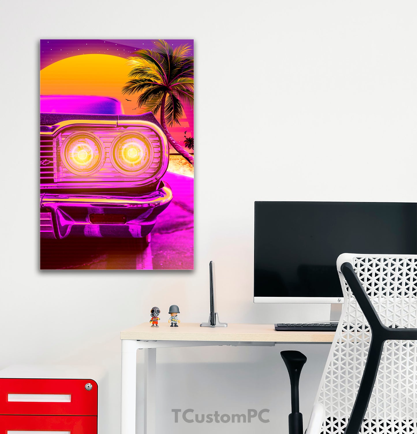 Cuadro Synthwave Coche clásico vintage Chevrolet