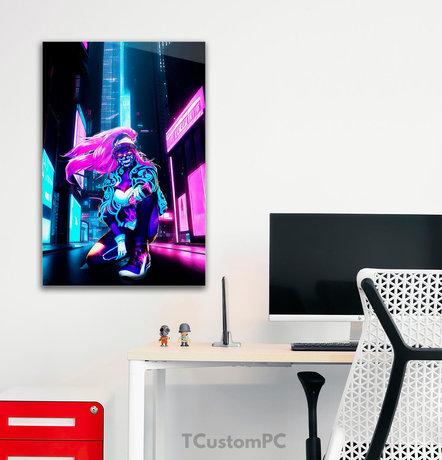 Cuadro Akali Street neon League of Legends