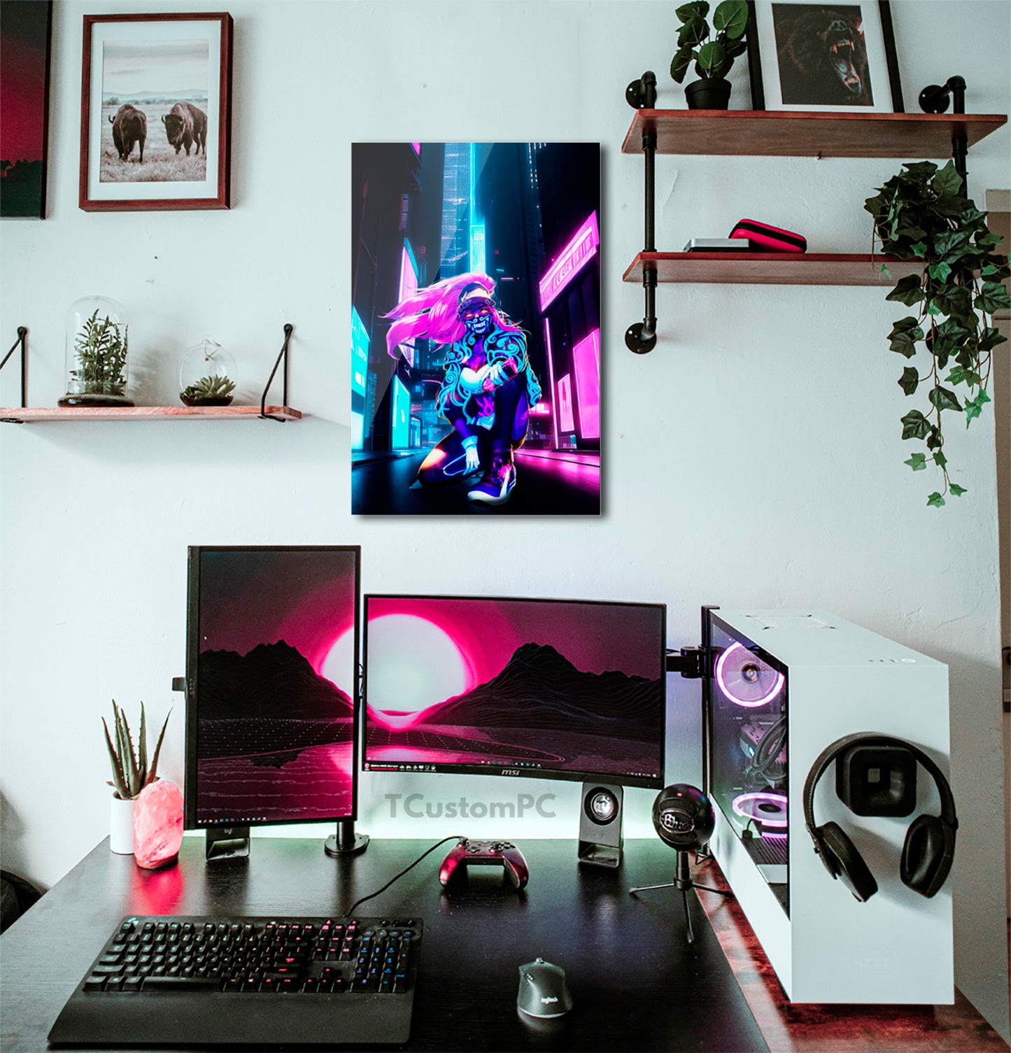 Cuadro Akali Street neon League of Legends