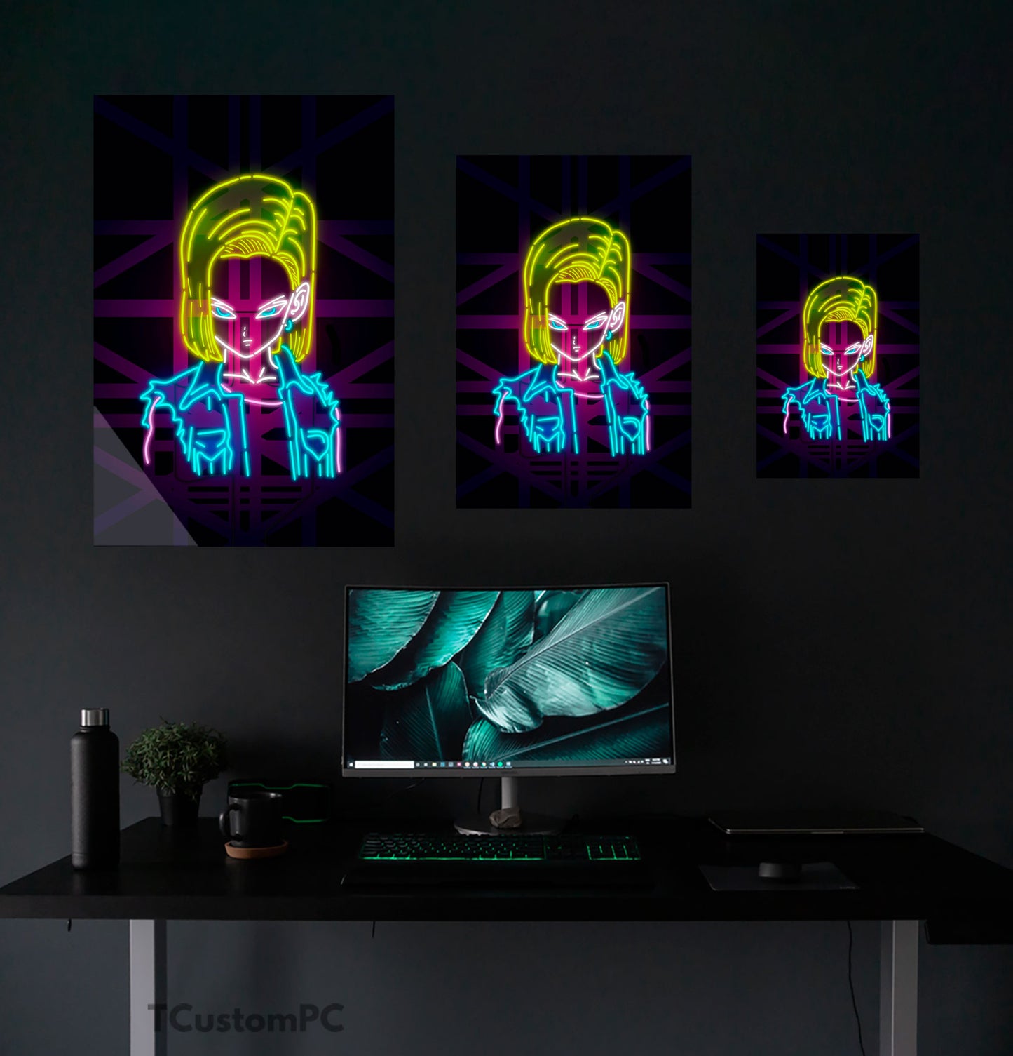 Cuadro Android 18 Neon
