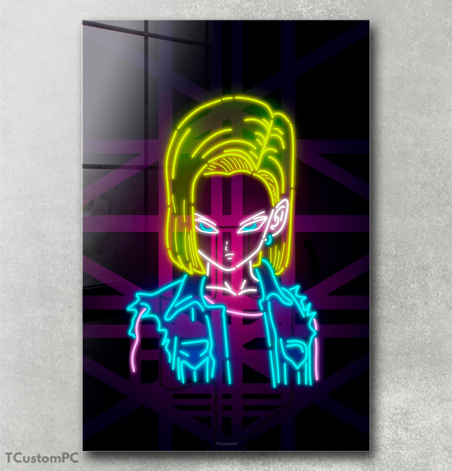 Cuadro Android 18 Neon
