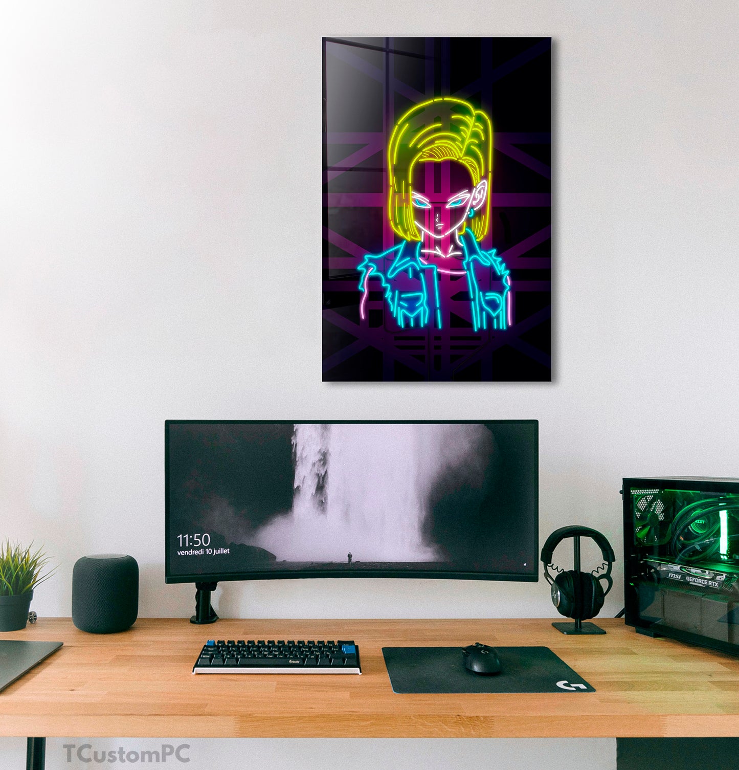Cuadro Android 18 Neon