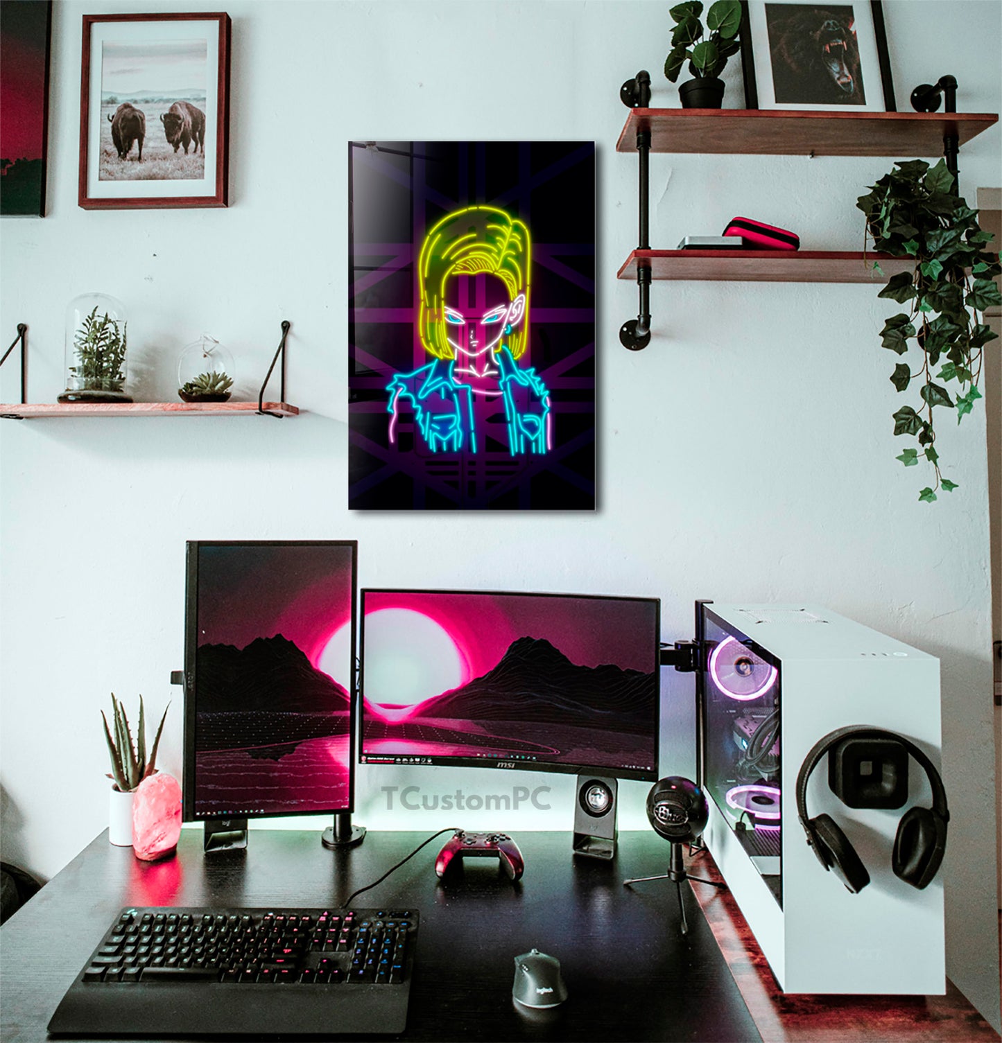 Cuadro Android 18 Neon