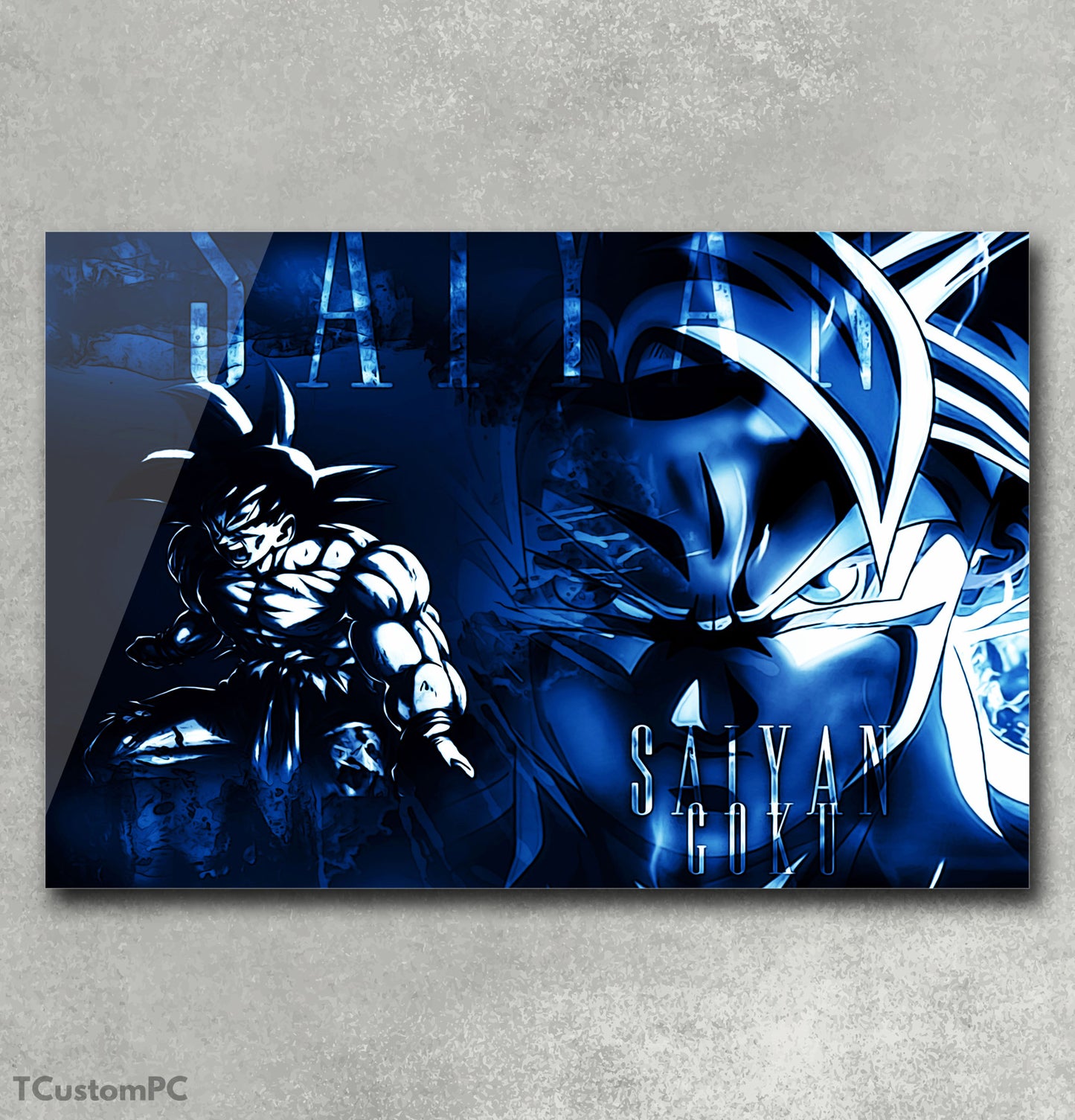 Painting Saiyan Goku Dragon Ball Poster style