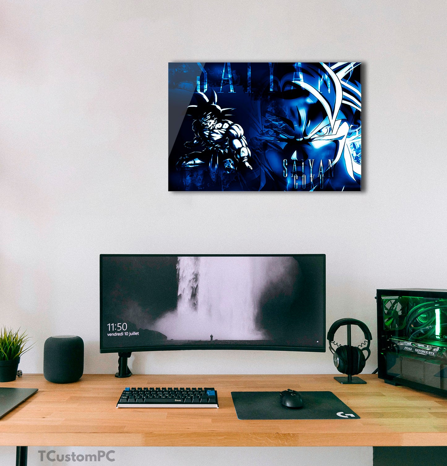 Painting Saiyan Goku Dragon Ball Poster style