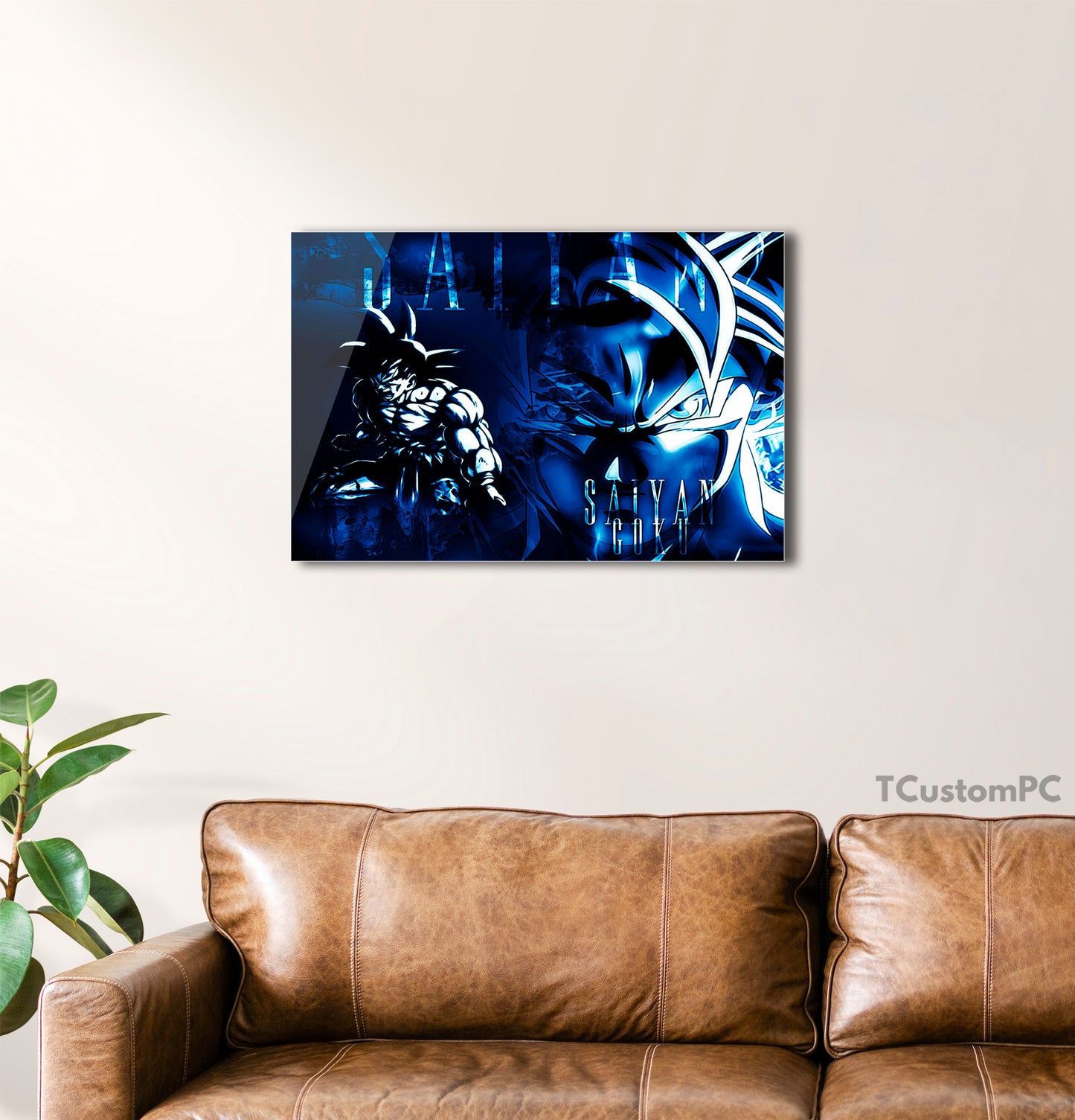Painting Saiyan Goku Dragon Ball Poster style