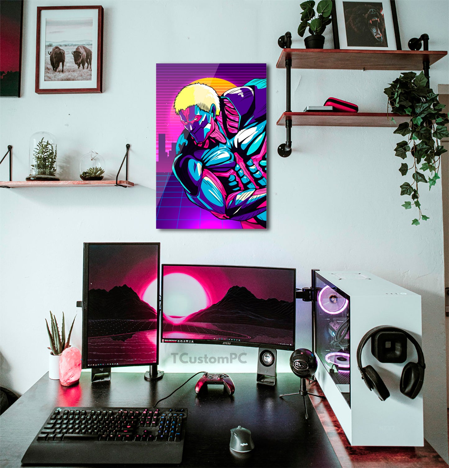 Attack on titan painting - Armored Titan 80s Retro