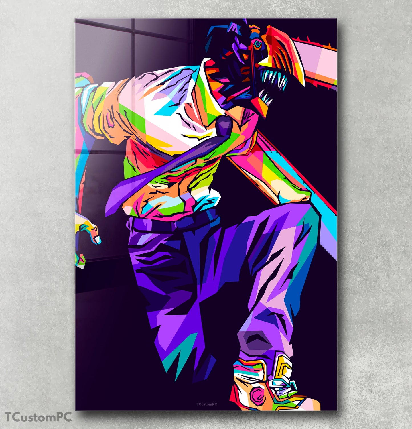Pintura do homem motosserra