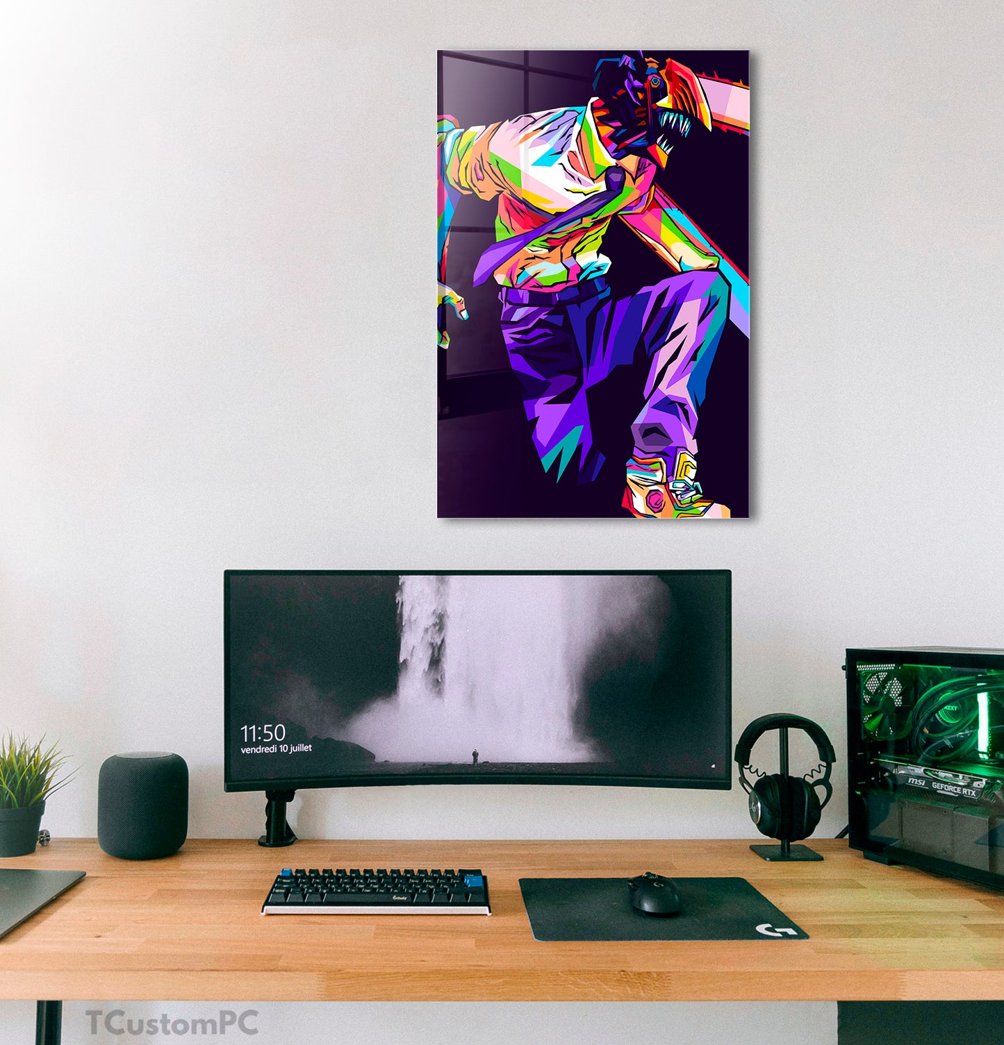 Pintura do homem motosserra
