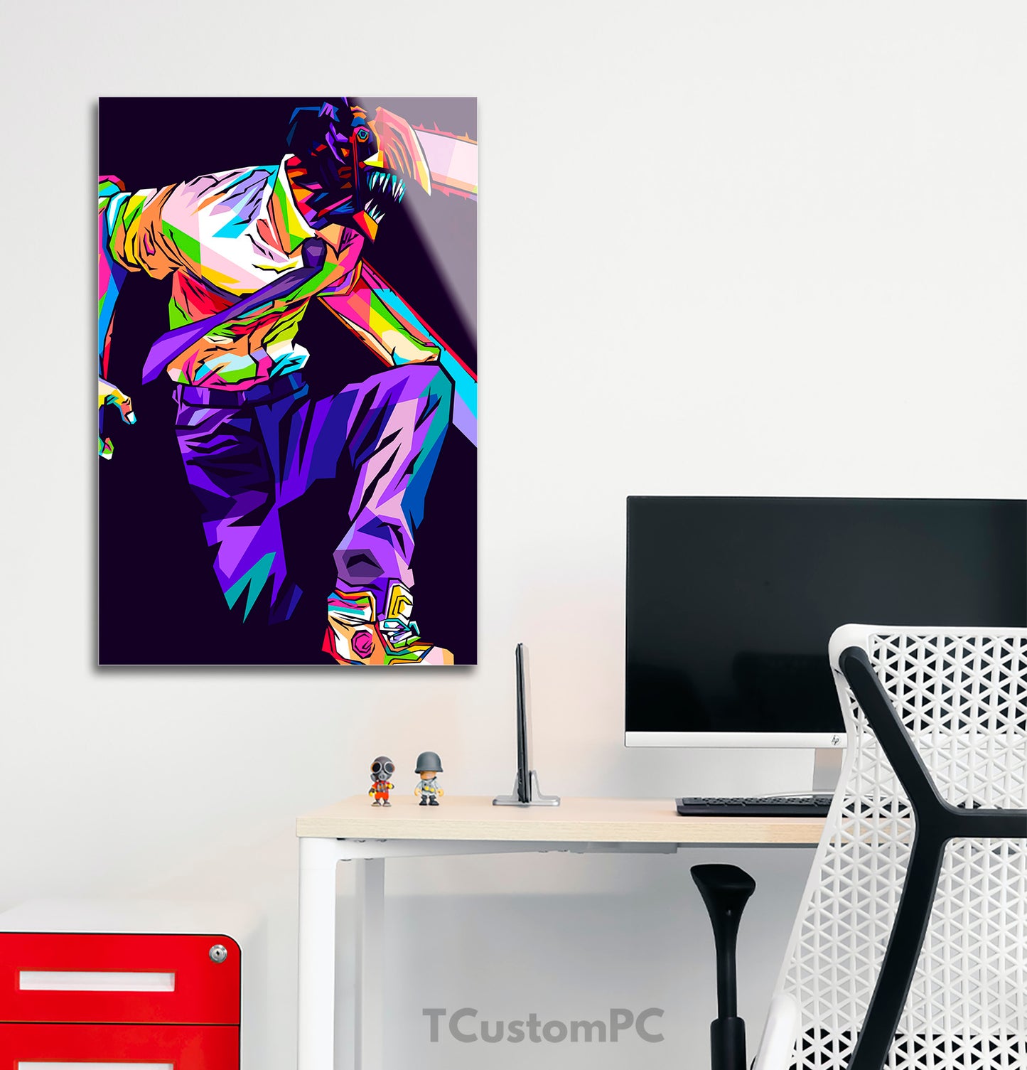 Pintura do homem motosserra