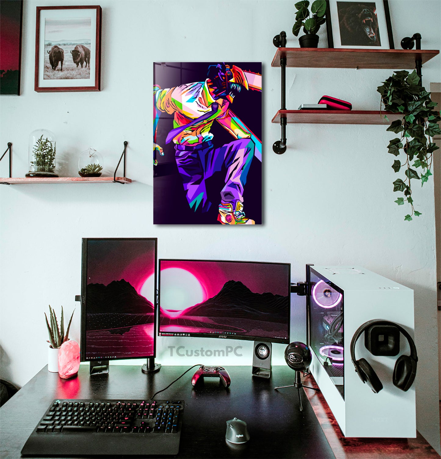 Pintura do homem motosserra