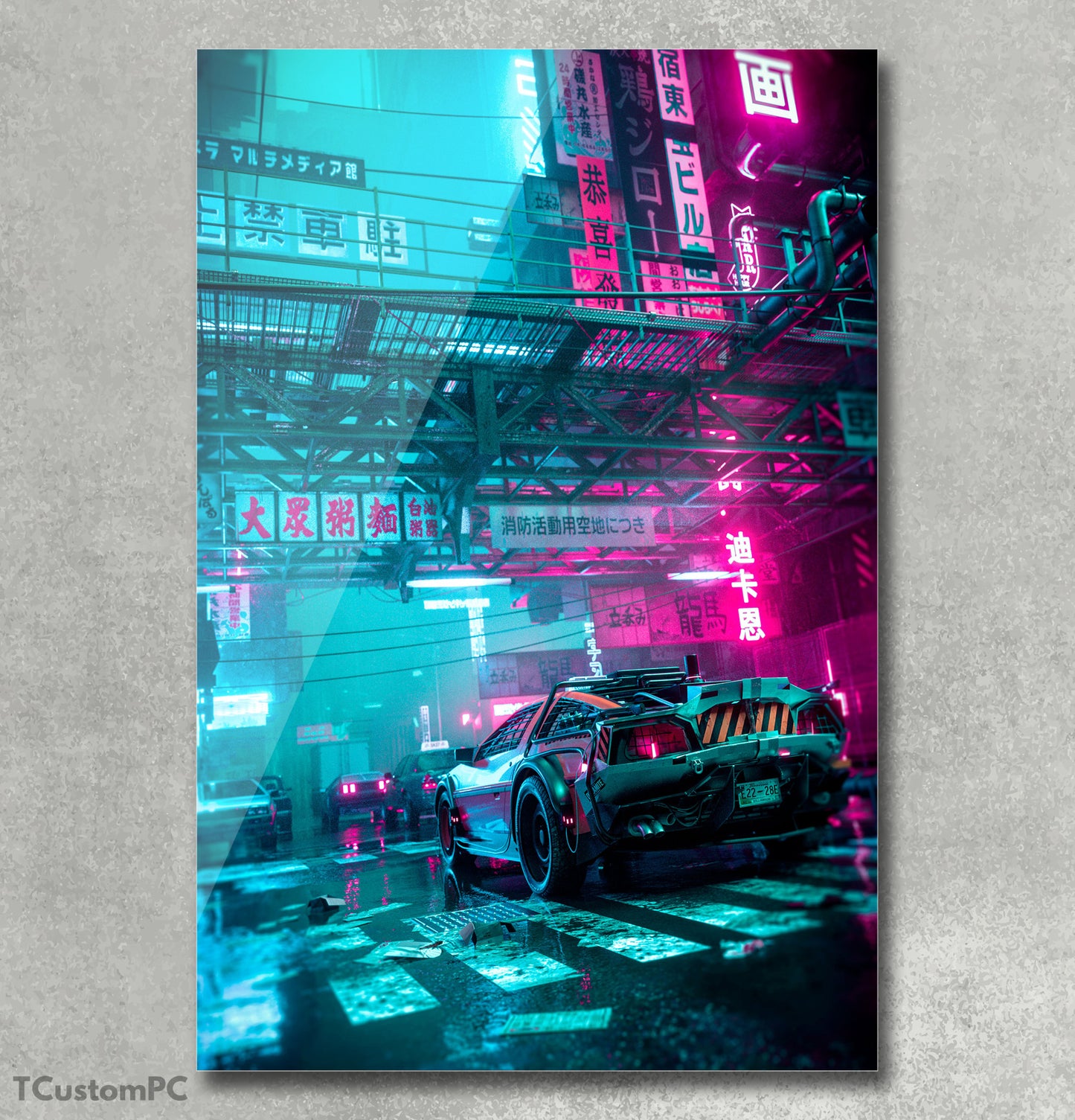 Cuadro de Coche Delorean DMC-12 "Cyberpunk"