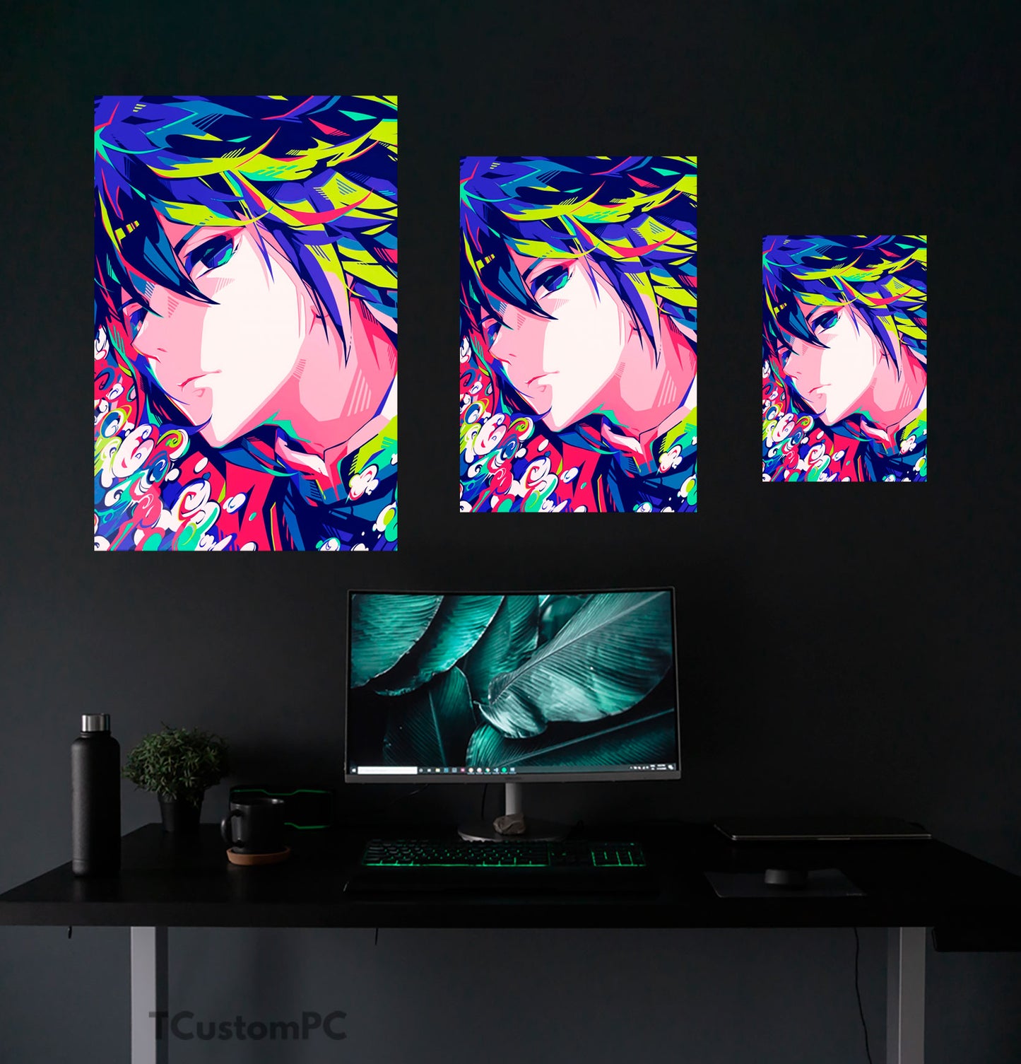 Cuadro Colorful cristal Giyu Tomioka