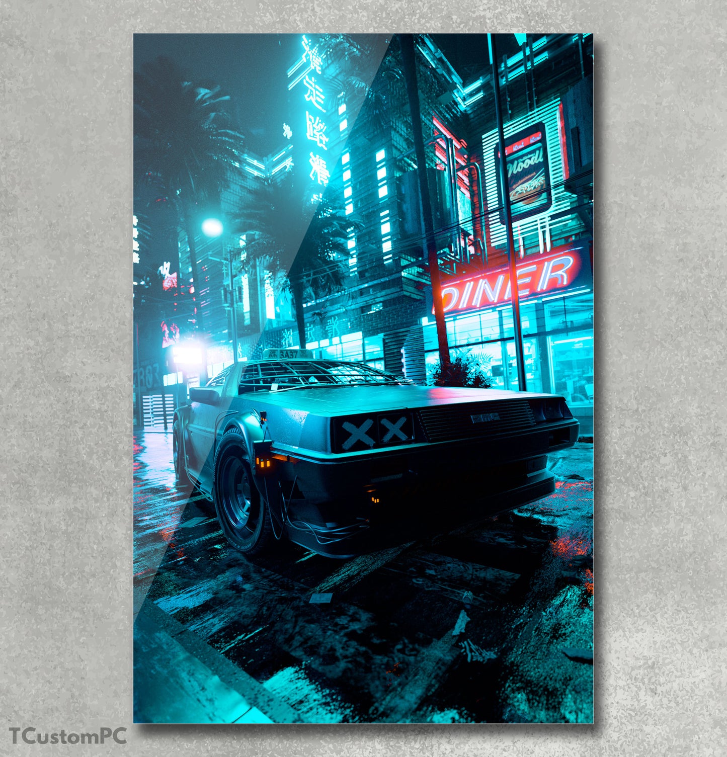 Cuadro Delorean DMC-12 "Delorneonwalk"
