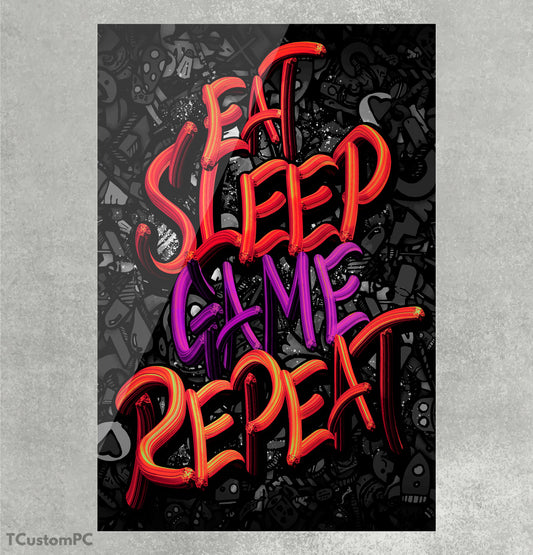 Cuadro EatSleepGameRepeat vector copy