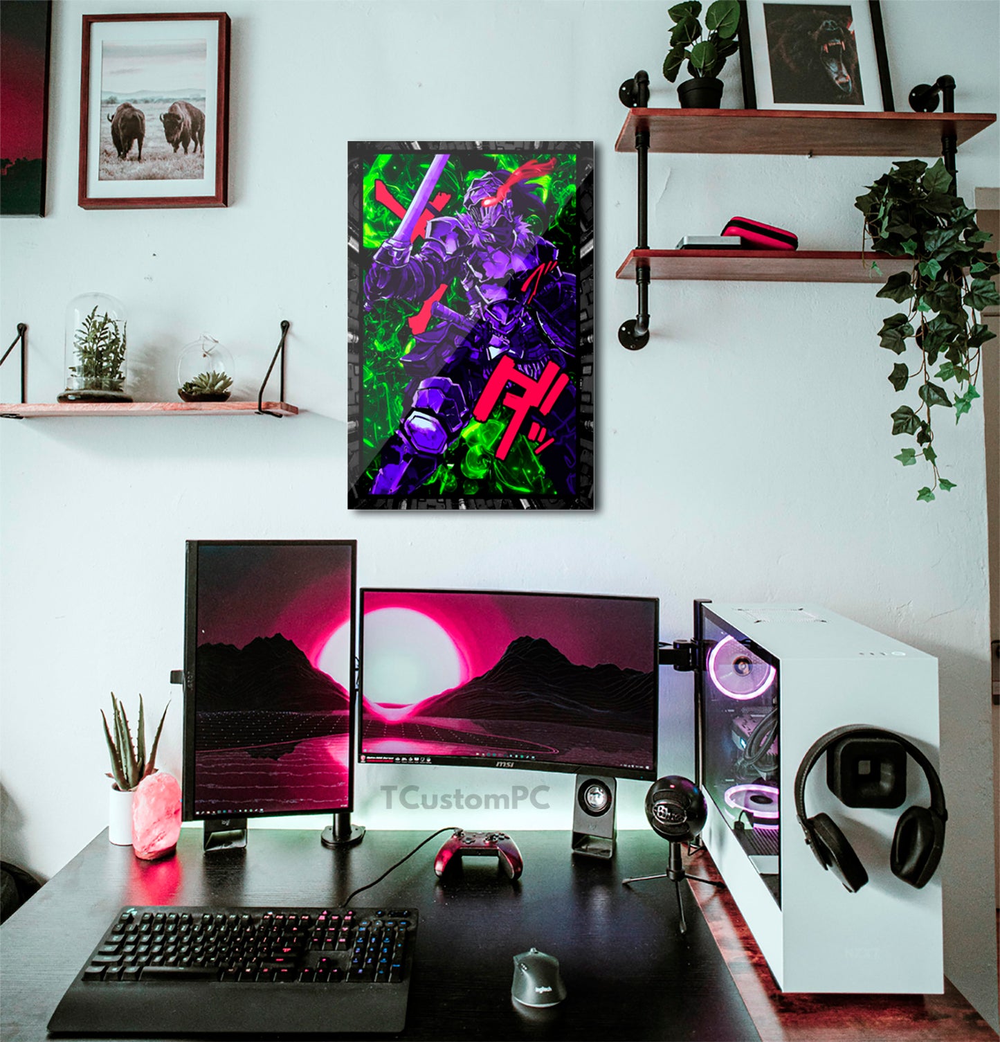Goblin slayer neon vector painting