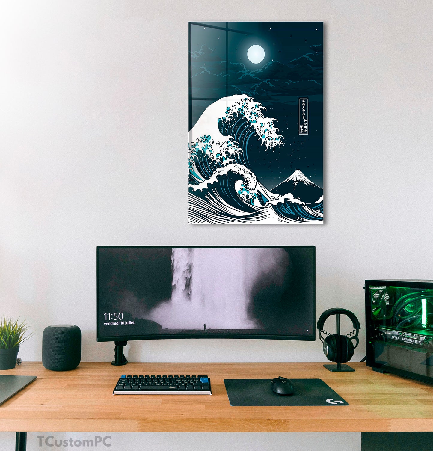 Cuadro Great Wave off Kanagawa - Moon Edition