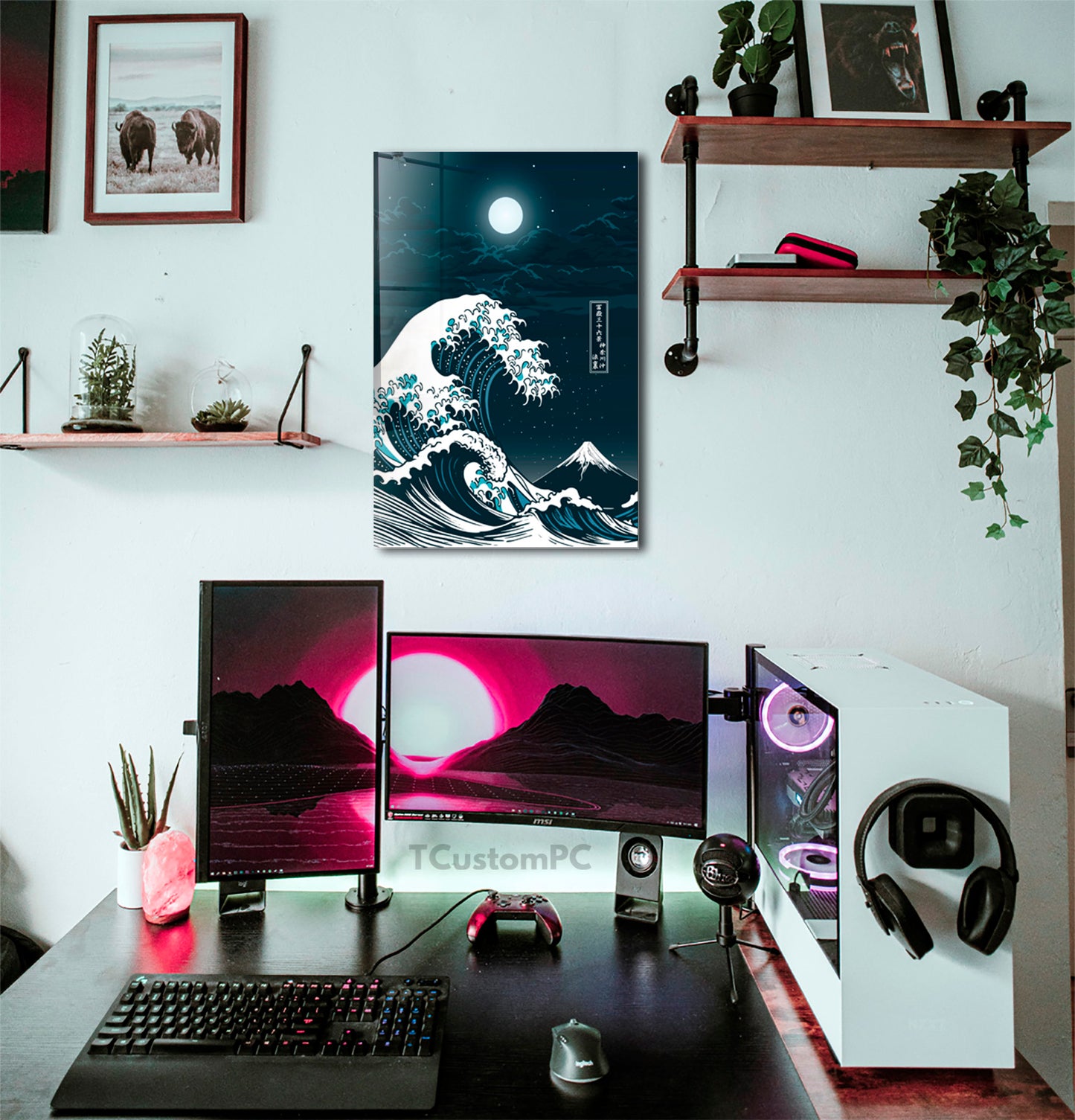 Cuadro Great Wave off Kanagawa - Moon Edition