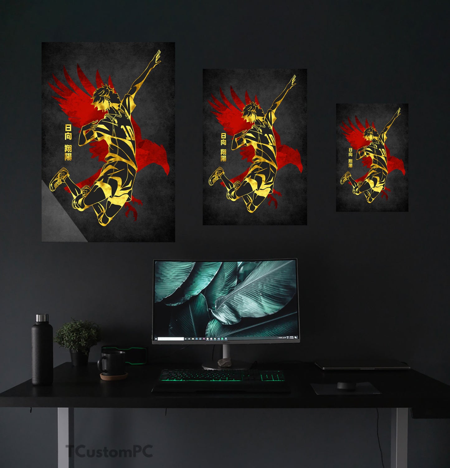 Hinata Red Golden painting
