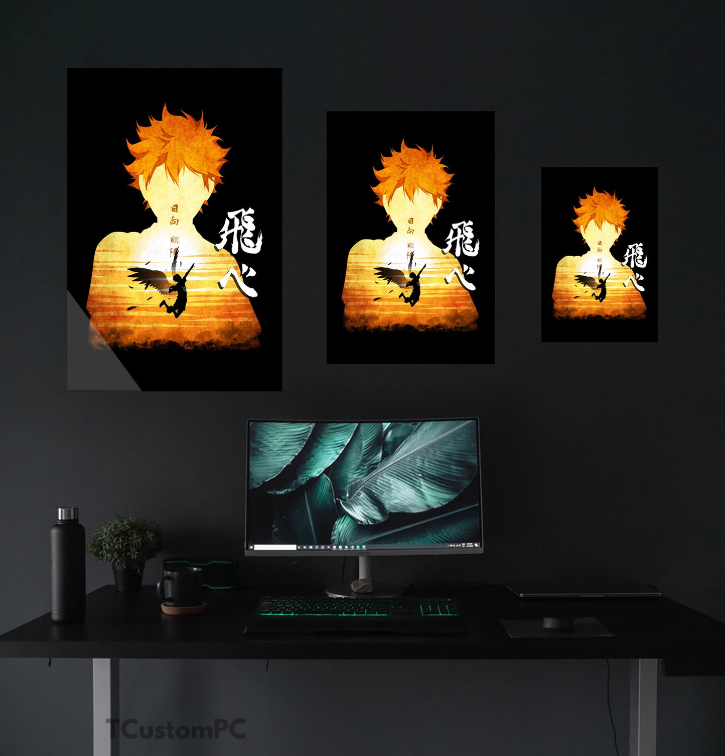 Pintura de silhueta minimalista de Hinata