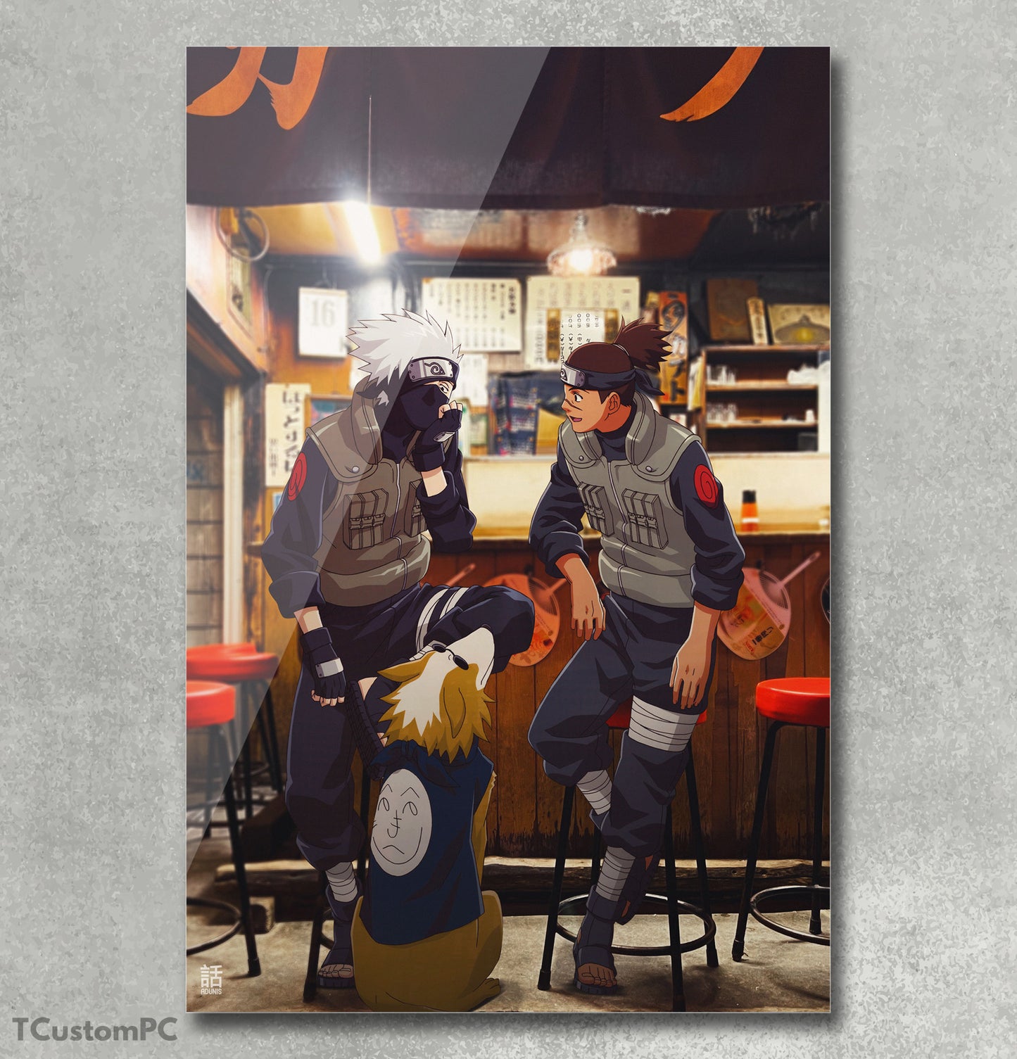 Cuadro Iruka and Kakashi, Naruto