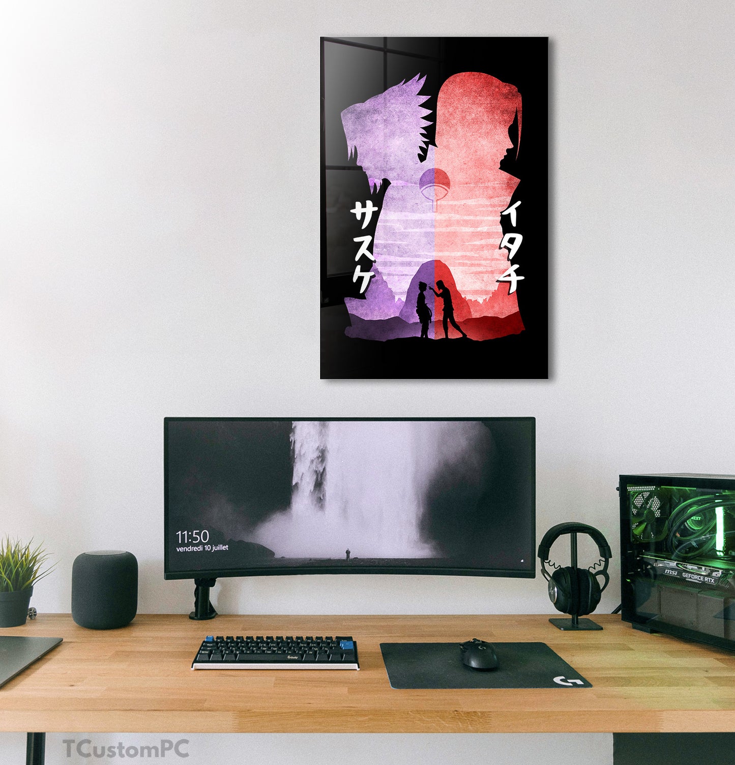 Cuadro Itachi Sasuke Minimalist Silhouette