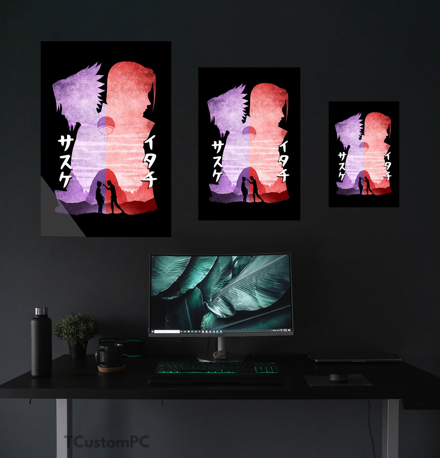 Cuadro Itachi Sasuke Minimalist Silhouette