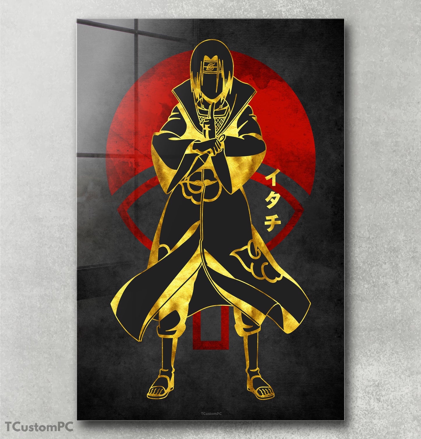 Pintura Itachi Vermelho Dourado