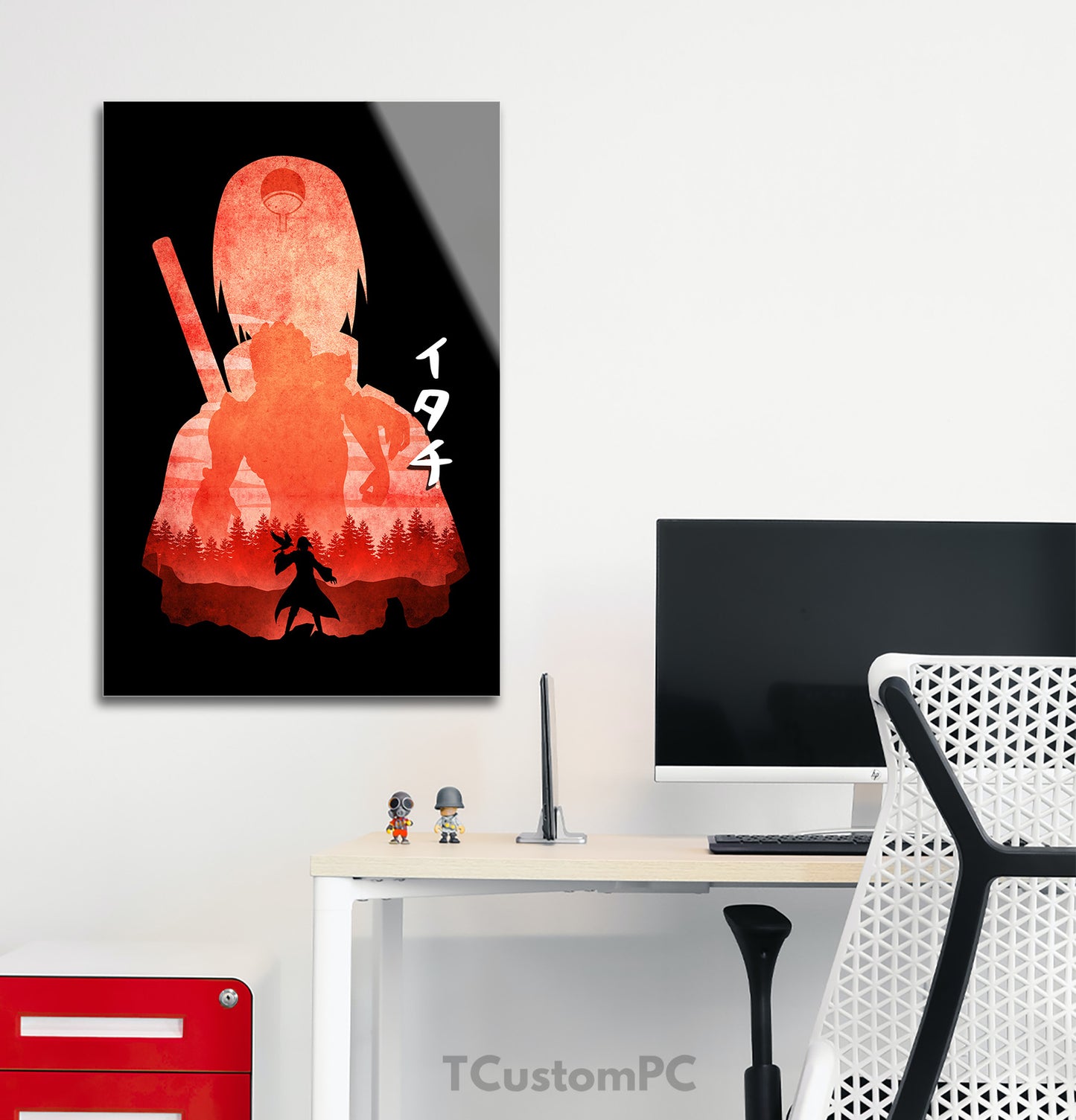 Pintura de silhueta minimalista de Itachi