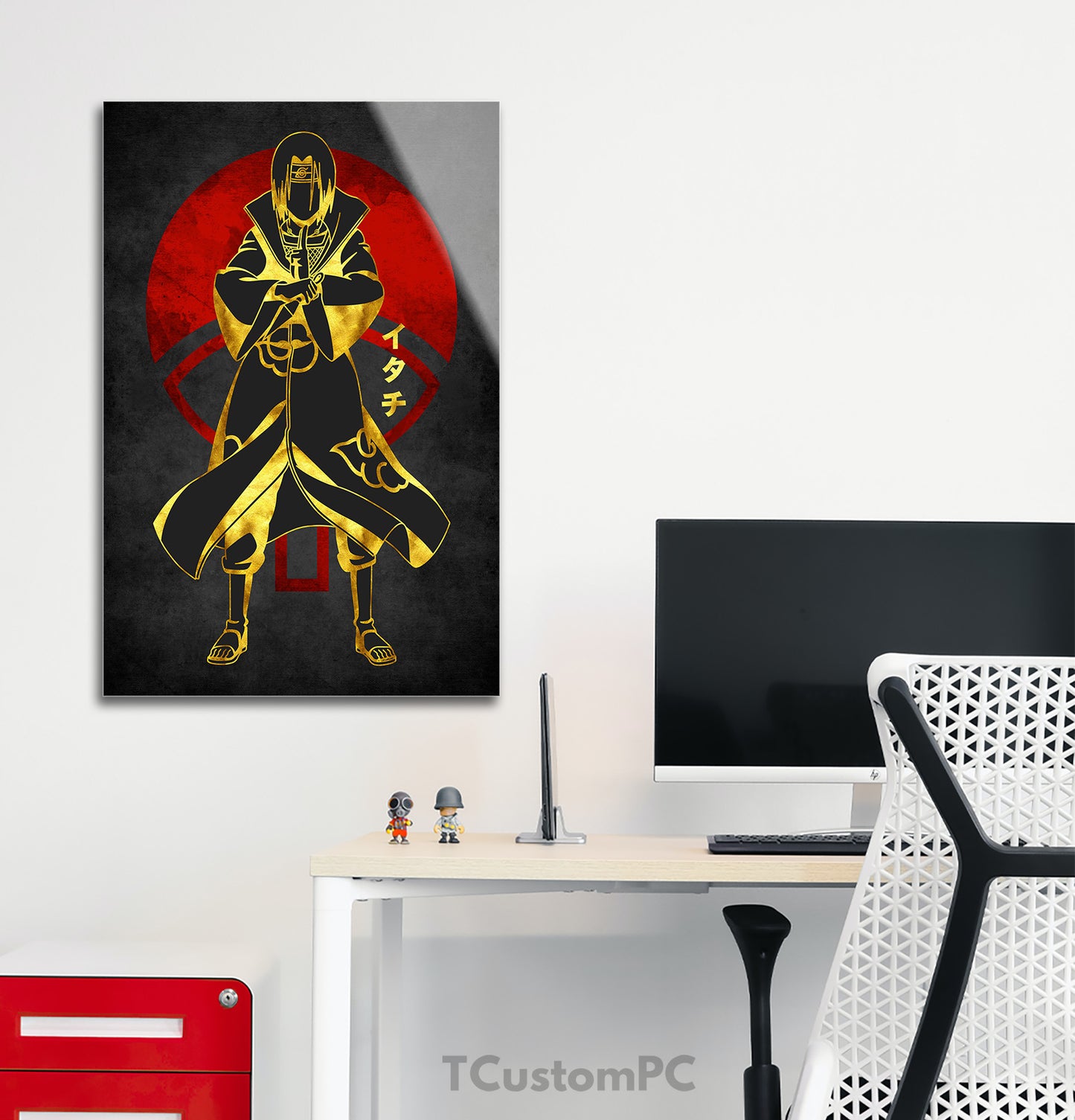 Pintura Itachi Vermelho Dourado