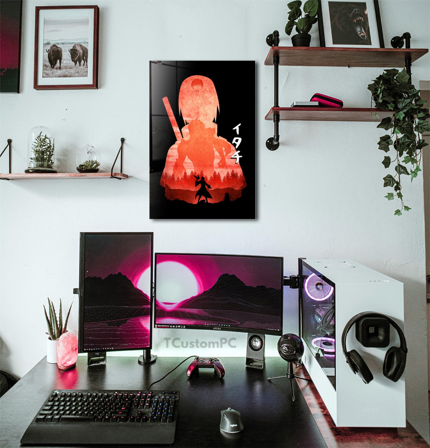 Pintura de silhueta minimalista de Itachi