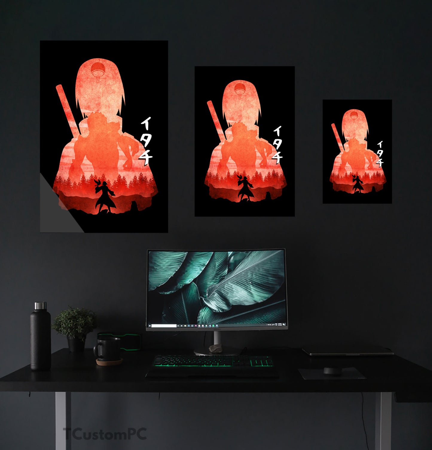 Pintura de silhueta minimalista de Itachi