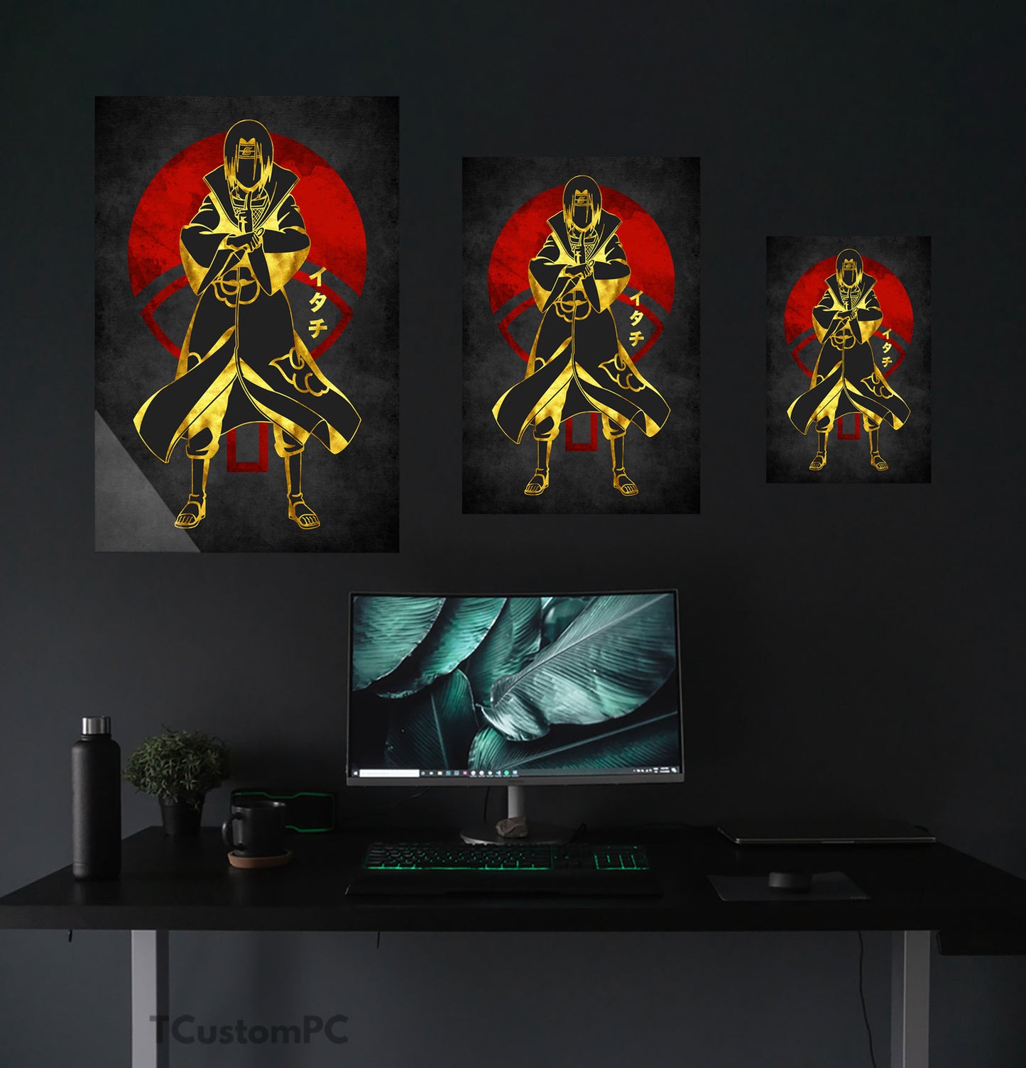 Pintura Itachi Vermelho Dourado
