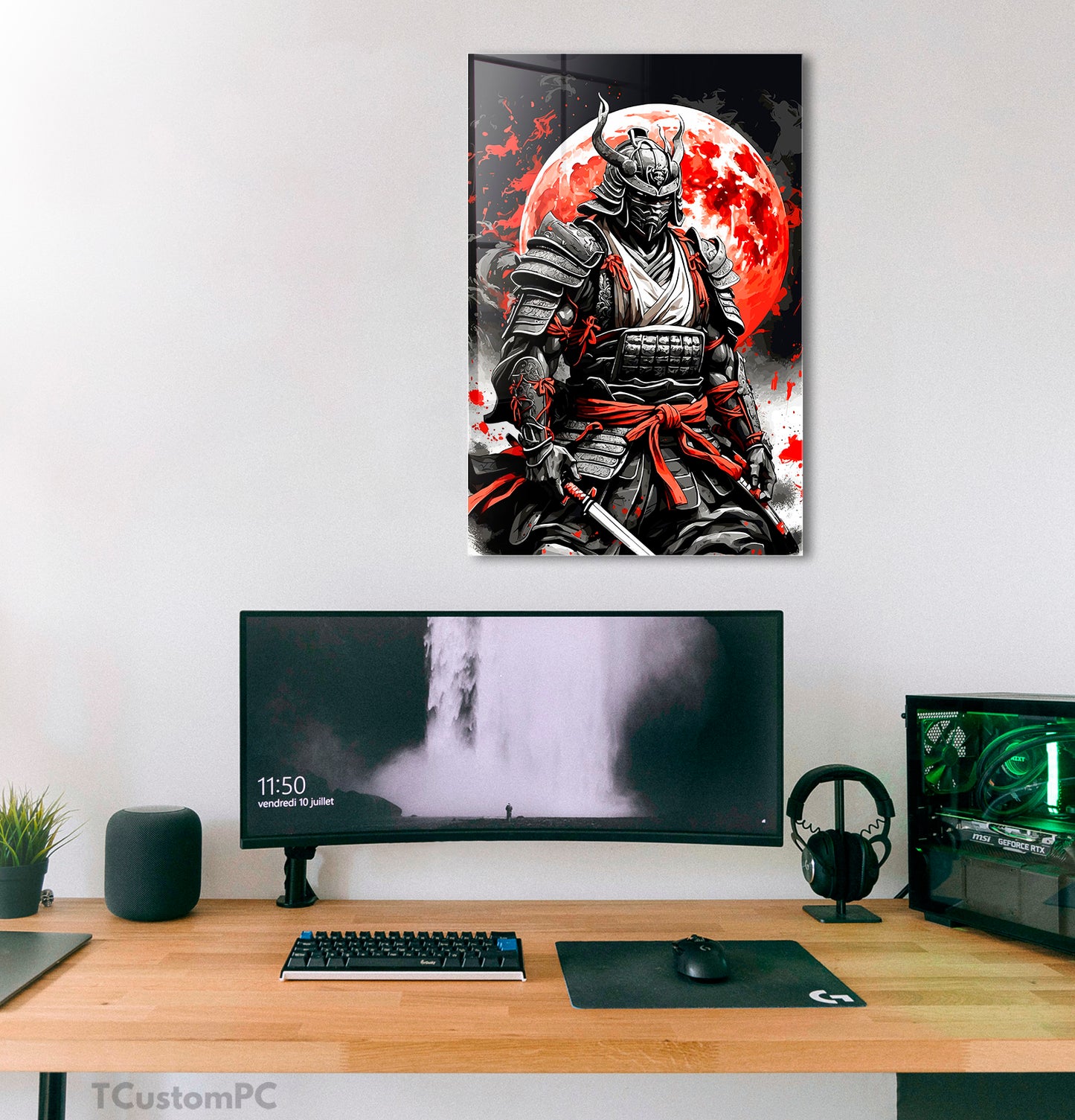Cuadro Japanese Samurai Moonlight