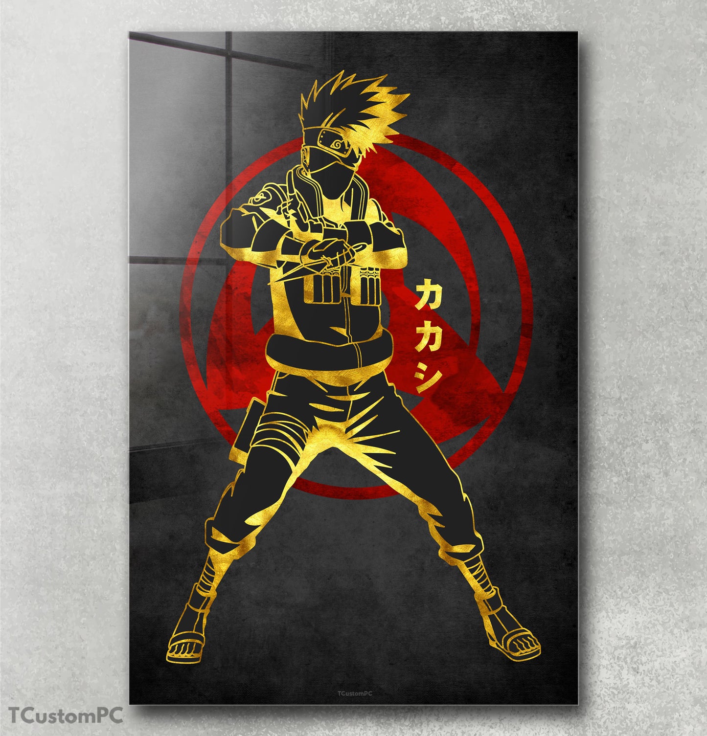 Pintura Kakashi Vermelho Dourado
