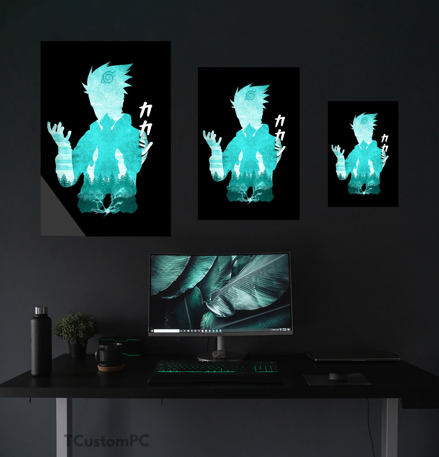 Pintura de silhueta minimalista de Kakashi