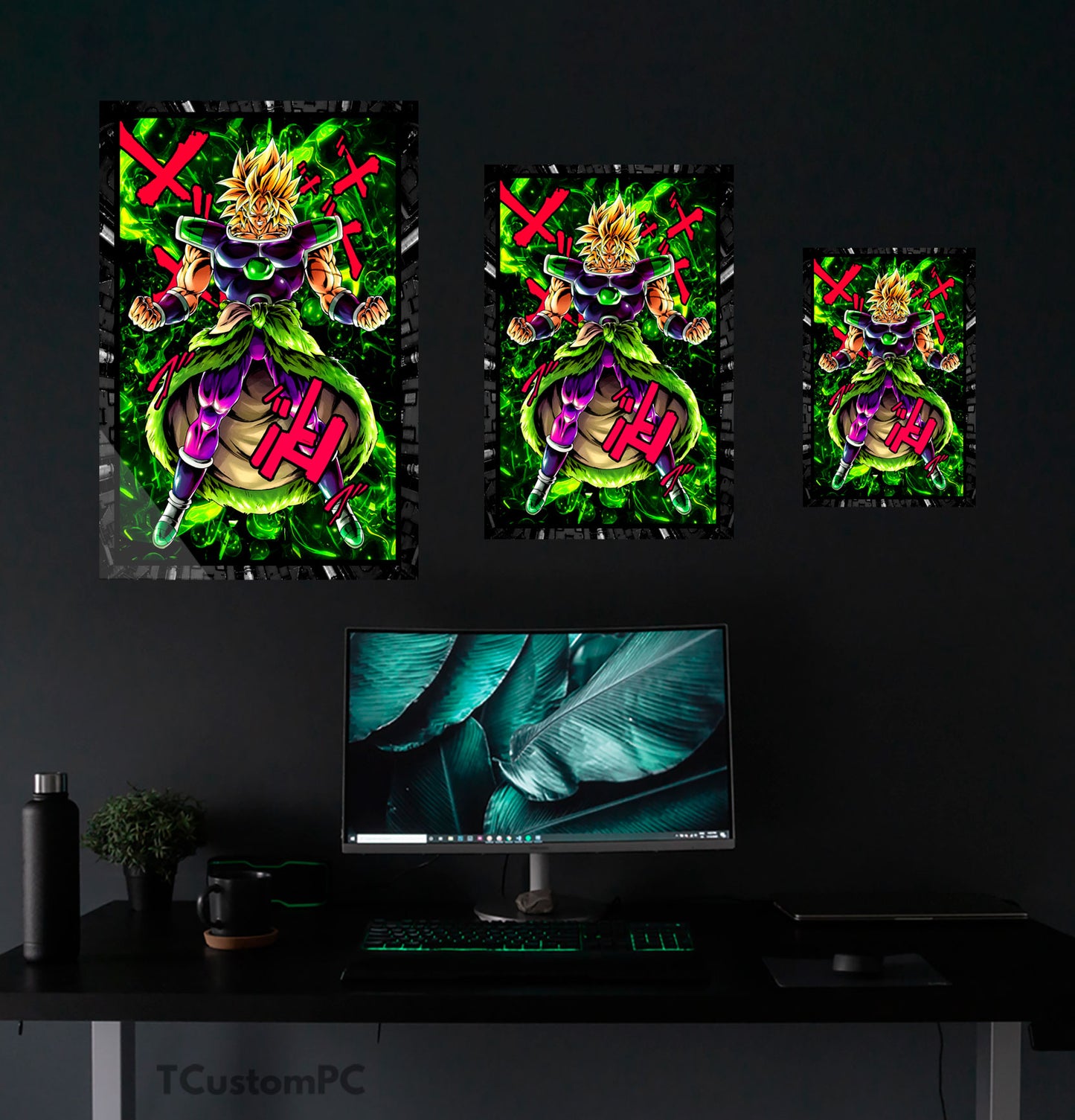 Cuadro Legendary Broly SSJ neon vector