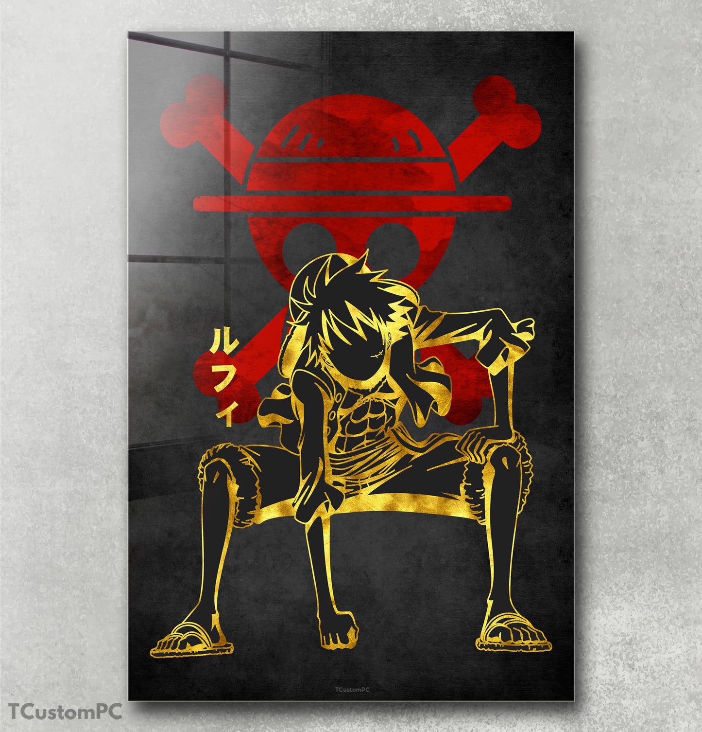 Cuadro Luffy Red Golden