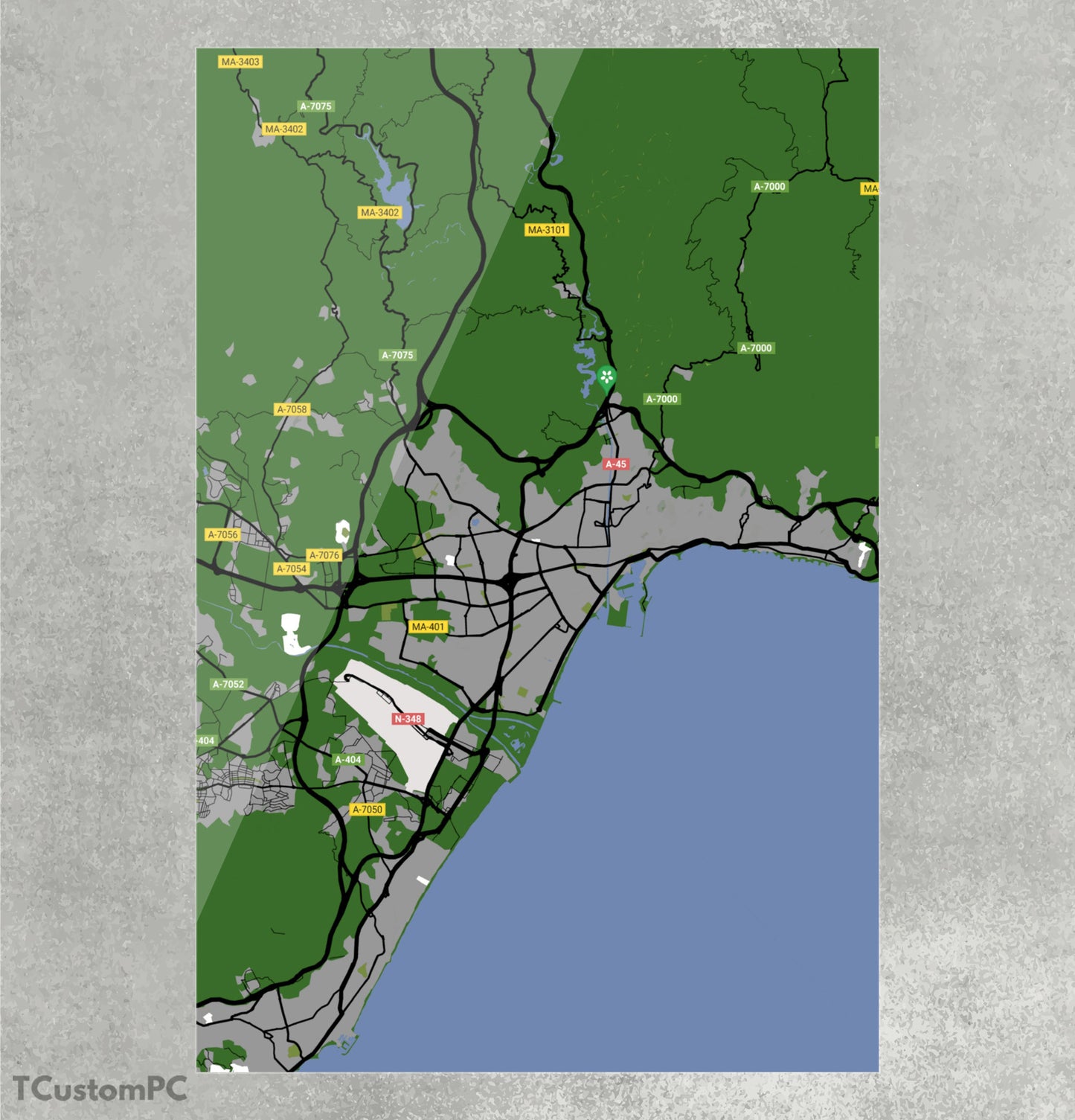 Cuadro Málaga Map300