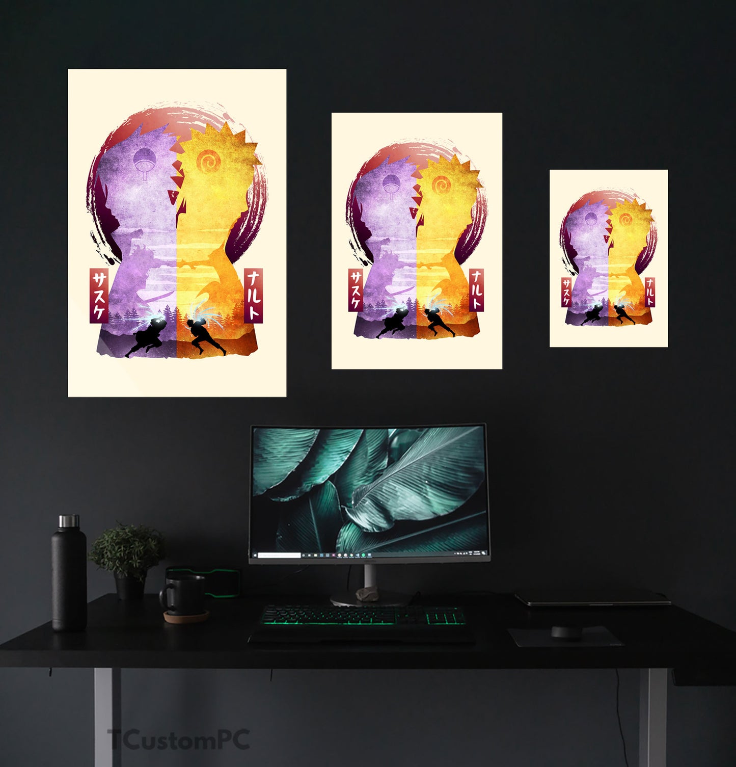 Cuadro Naruto & Sasuke W Minimalist Silhouette