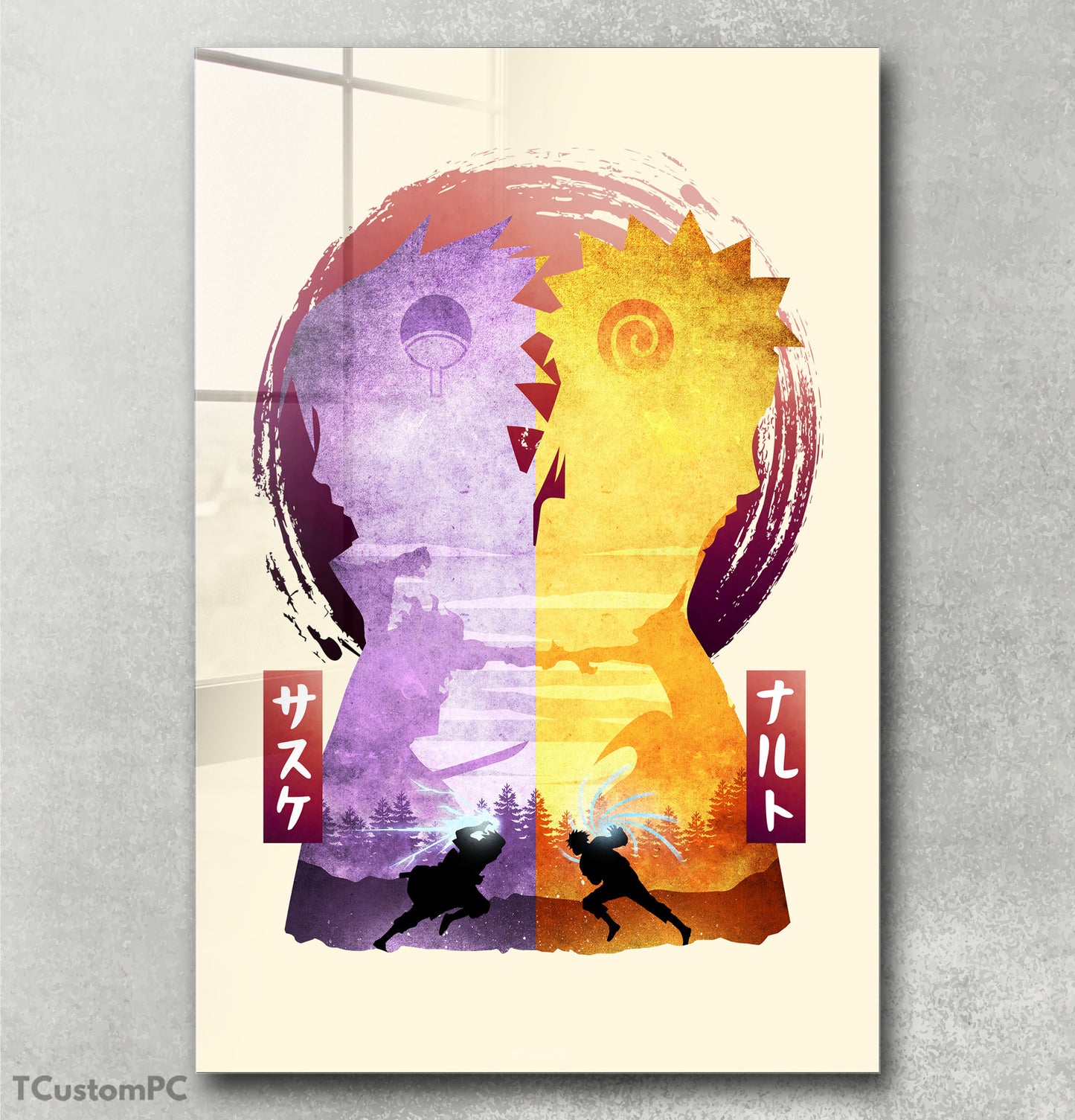 Cuadro Naruto & Sasuke W Minimalist Silhouette