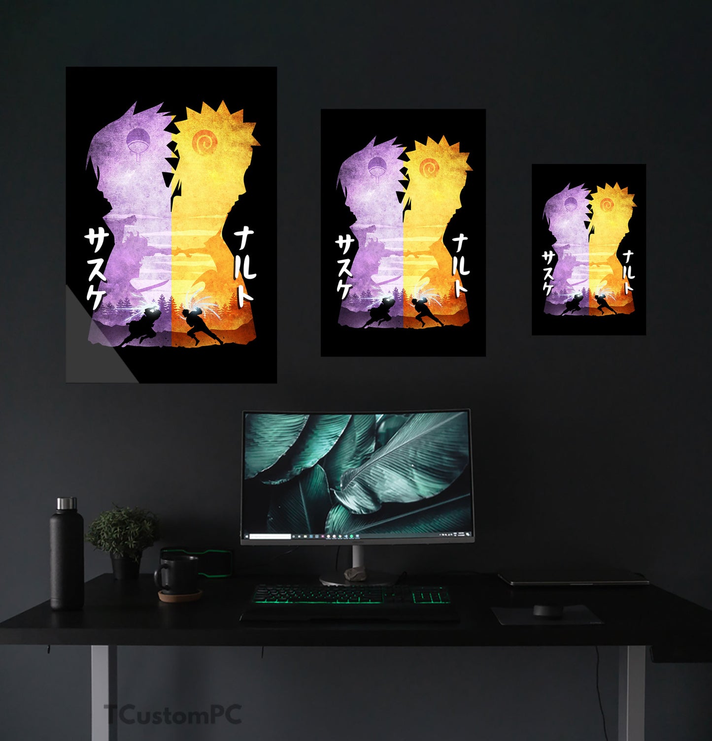 Cuadro Naruto & Sasuke Minimalist Silhouette