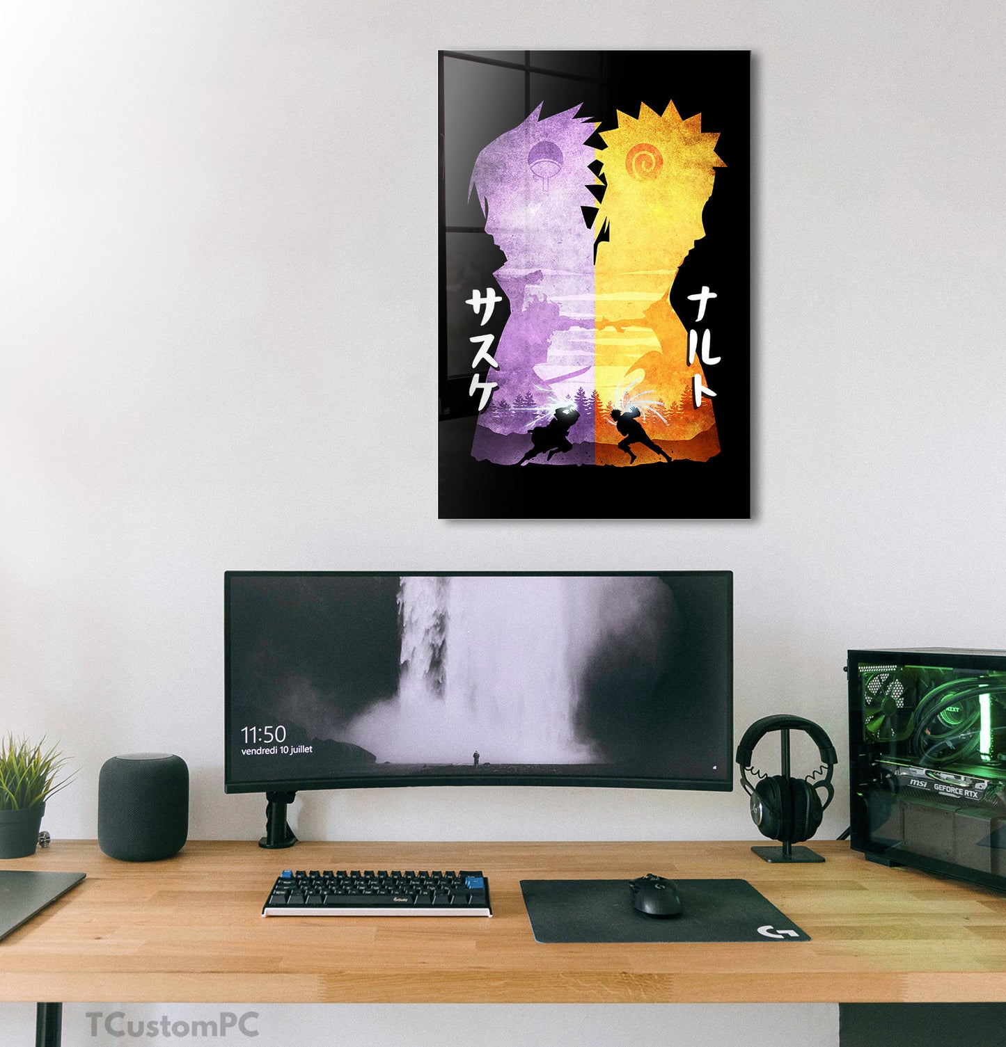 Cuadro Naruto & Sasuke Minimalist Silhouette
