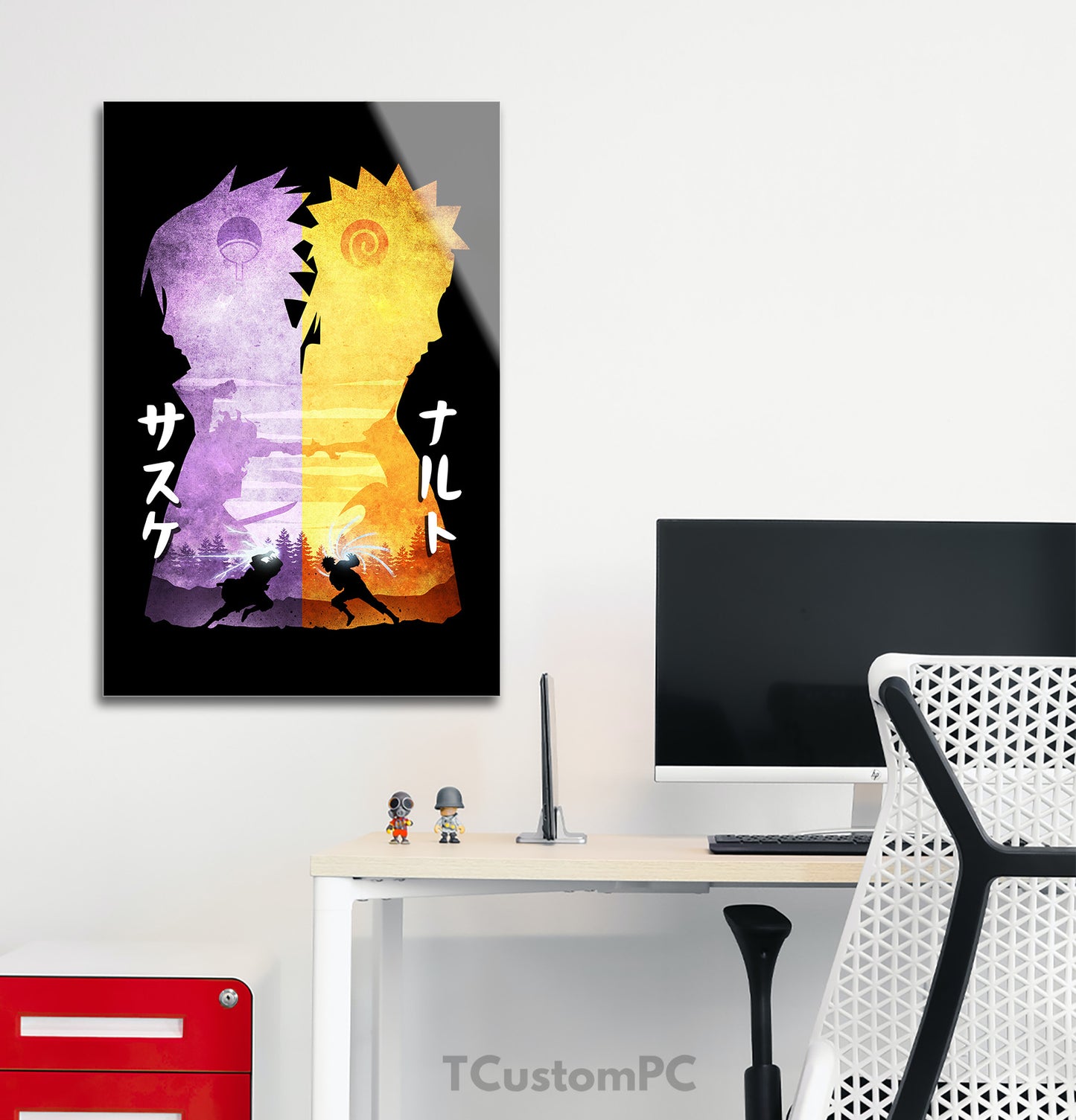 Cuadro Naruto & Sasuke Minimalist Silhouette