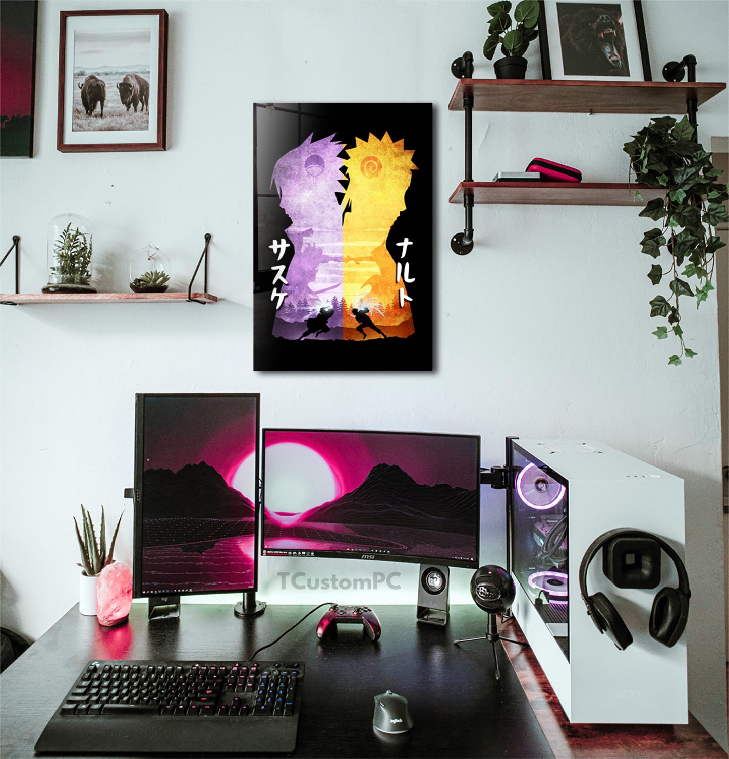 Cuadro Naruto & Sasuke Minimalist Silhouette