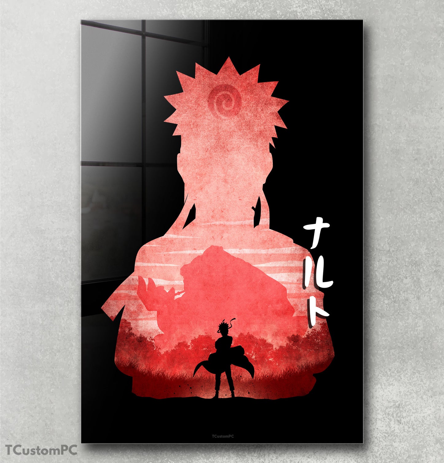 Pintura de silhueta minimalista de Naruto